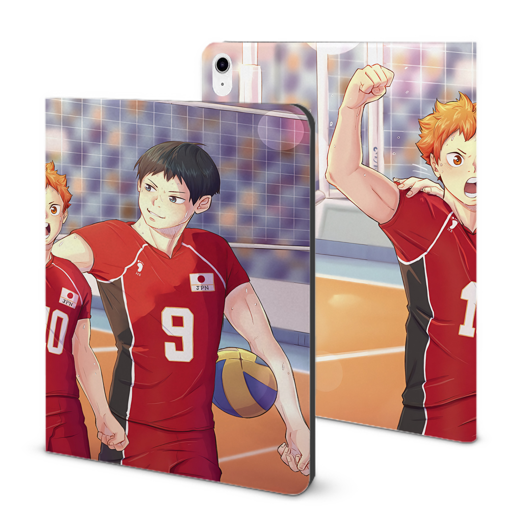 （画像用） ハイキュー!! Haikyu!! IPad ケース ブック型 PUレザー TPU 耐衝撃 軽量 薄型 ペン収納なし 全面保護 IPad 各モデル対応